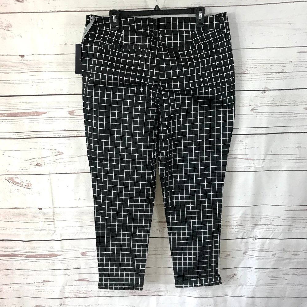 NYDJ Women's Black and White Celia Grid Print Trouser#MORL25P321 Size 16 - Picture 4 of 6